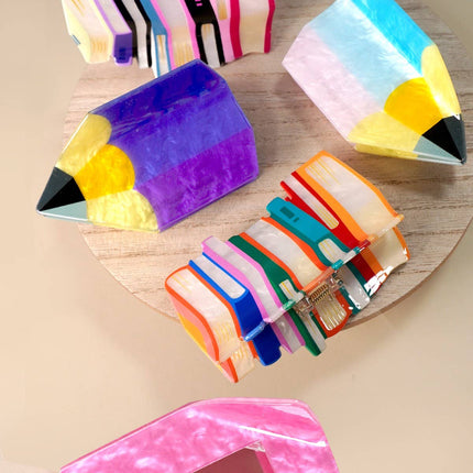 BOOK STACK SCHOOL HAIR CLAW CLIPS | 40H857