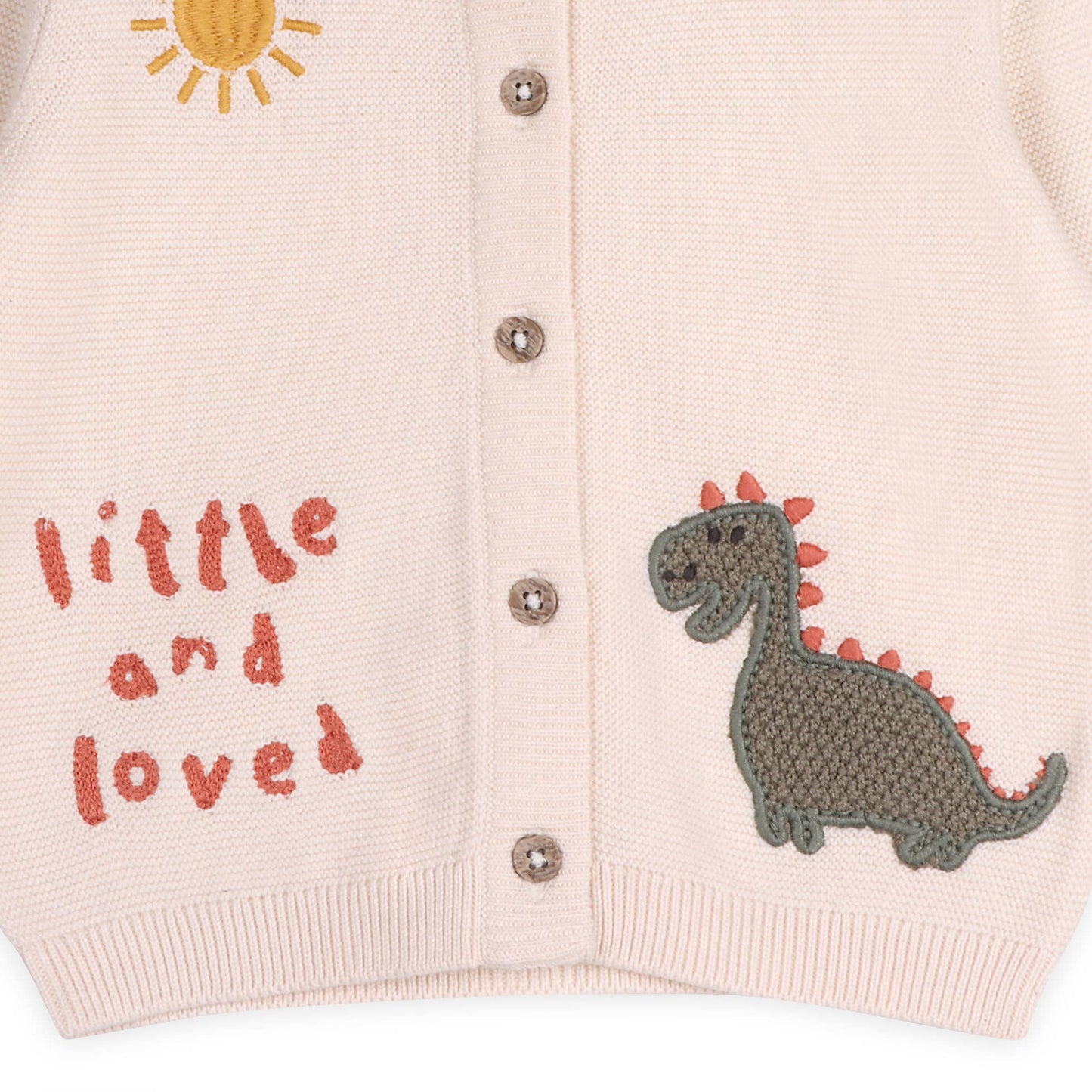 Little & Loved Dino Applique Baby Cardigan