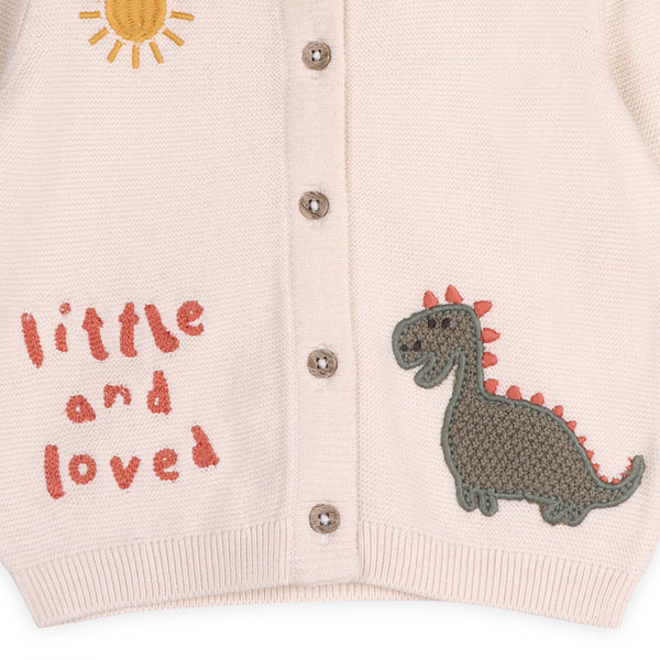 Little & Loved Dino Applique Baby Cardigan