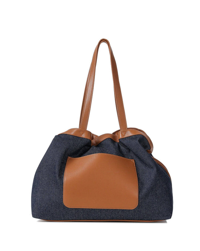 Cinched Denim Tote Bag -Reese Indigo