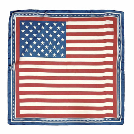 USA Flag Print Square Scarf