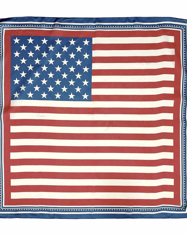 USA Flag Print Square Scarf