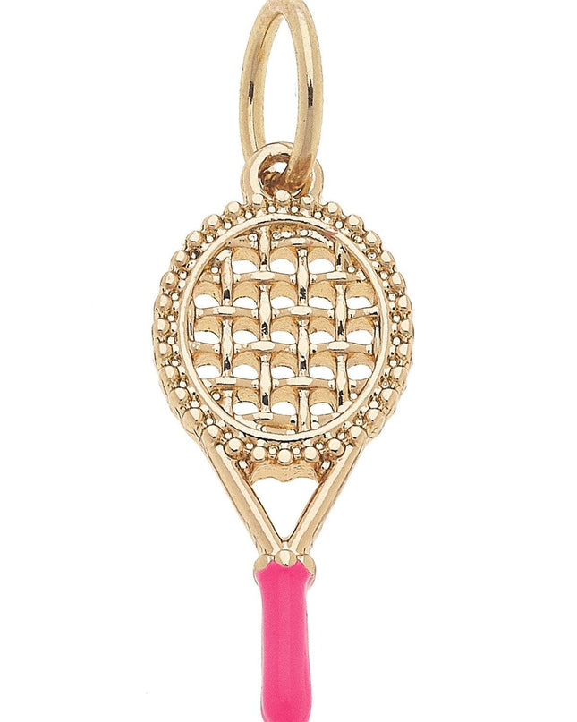 Tennis Racquet Enamel Charm