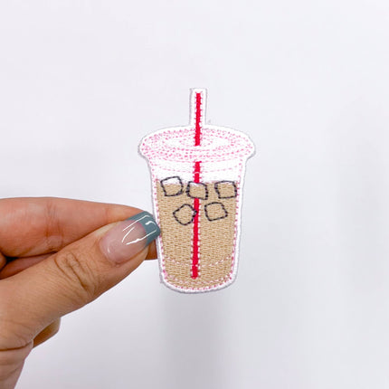 Iced Coffee Glitter Embroidery Patch 
