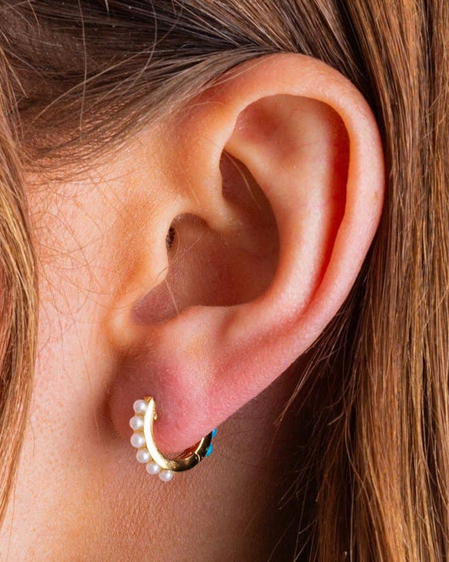 Gold Plated Huggie Earrings - Sheridan