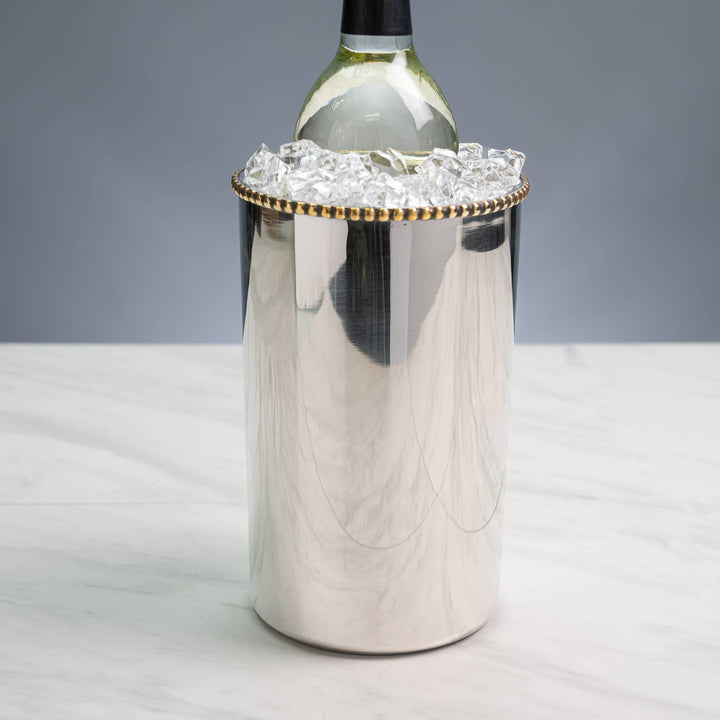 Personalized Gold Beaded Double-Wall SS Bottle Holder