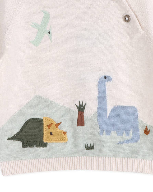 Dino Jacquard Baby Knit Pullover (Organic)