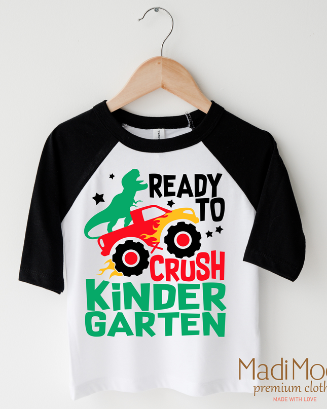 I'm Ready To Crush Kindergarten Dinosaur Monster Truck Shirt - Back To School Tee