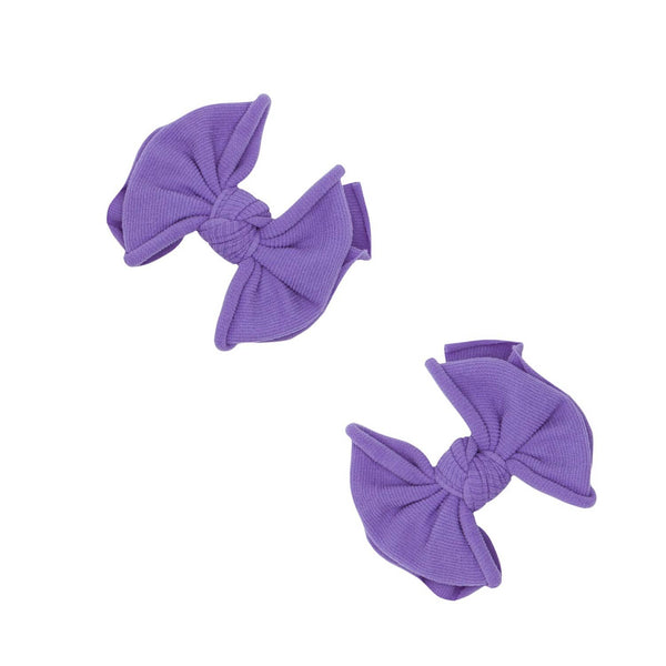 Baby Clips Soft Nylon Bow Hair Clips - 2 Pack