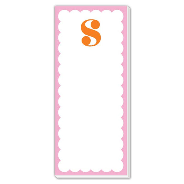 Scallop Monogram Orange And Pink S Skinny Notepad