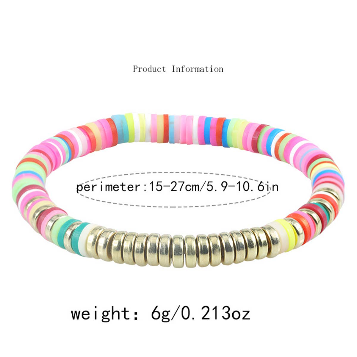 5PCS COLORED LETTER MULTI-LAYER BEADED BRACELET_CWAJE0711