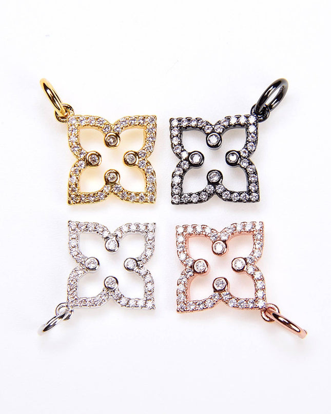 Gold Filled Four Leaf Clover Flower Charm Pendant, CP016