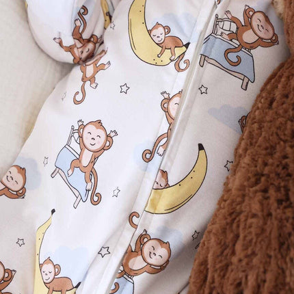 Monkey See, Monkey Snooze Zipper Footie