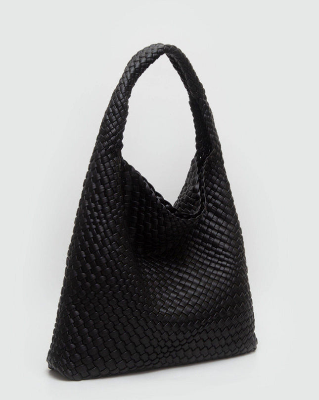 Tiara Woven Hobo Tote Bag With Pouch