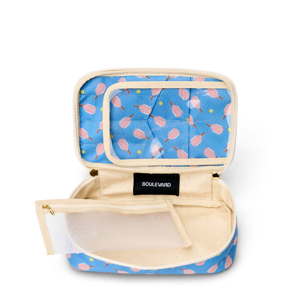 "Megan" Nylon and Leather Makeup Case (Personalizable)