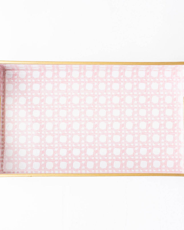 Pink Cane Vanity Tray