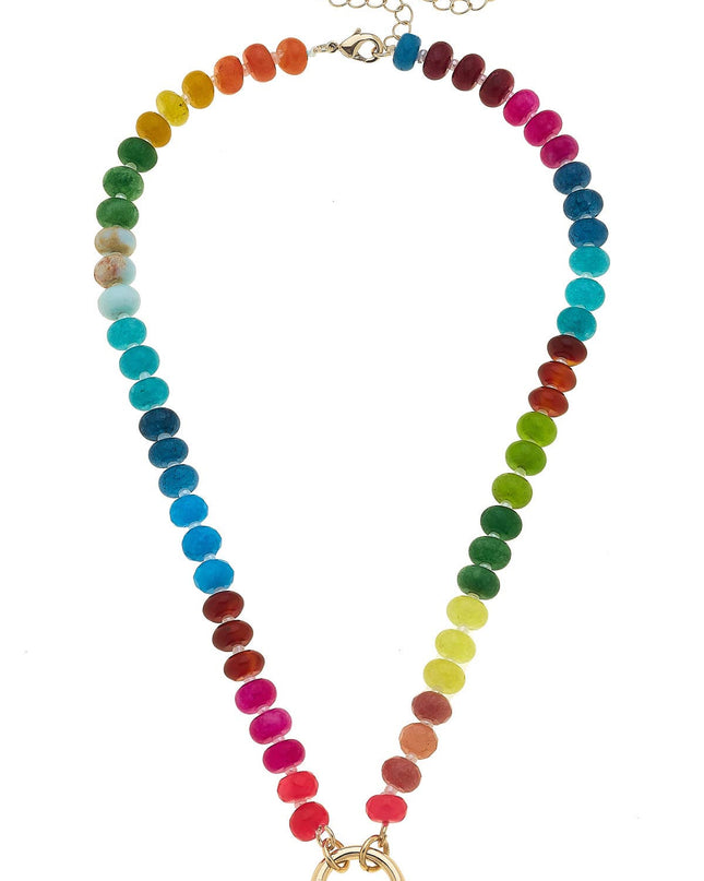 Lucy Gemstone Beaded Charm Necklace Base