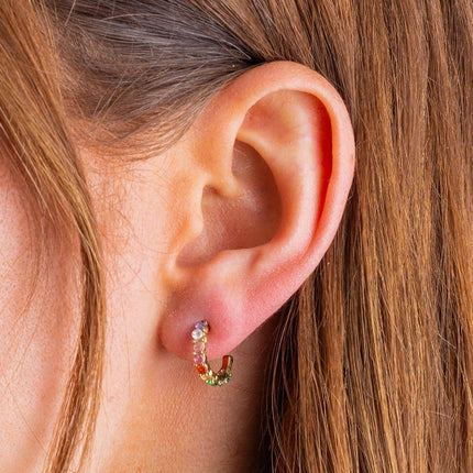 Gold Plated Huggie Earrings - Hallie