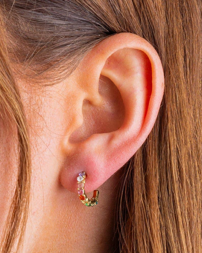 Gold Plated Huggie Earrings - Hallie