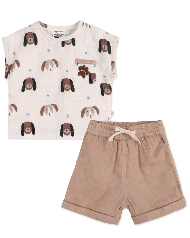 Doggies Baby Top + Shorts Set
