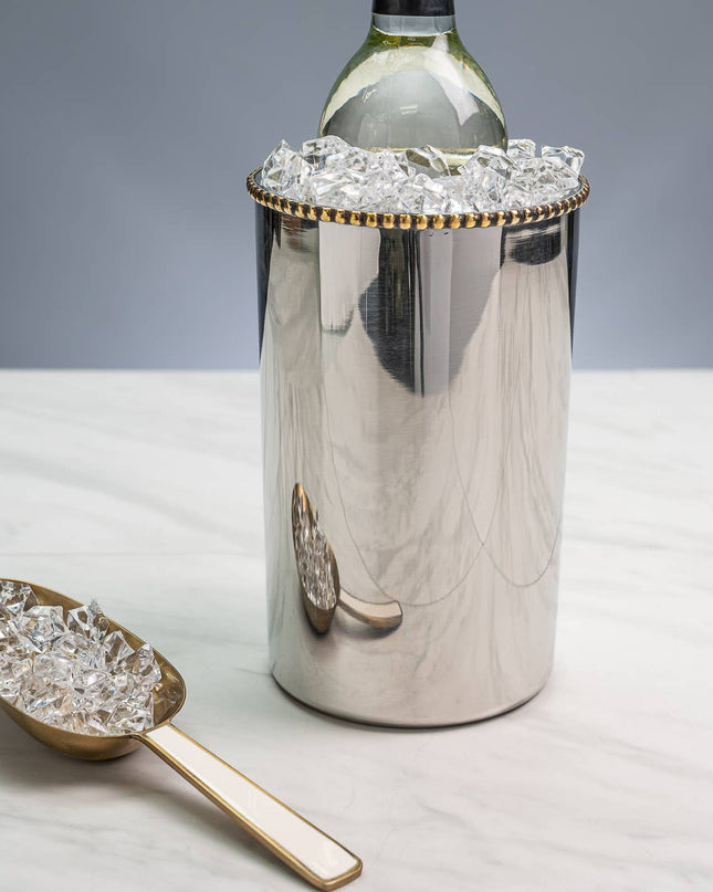 Personalized Gold Beaded Double-Wall SS Bottle Holder