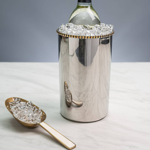 Personalized Gold Beaded Double-Wall SS Bottle Holder