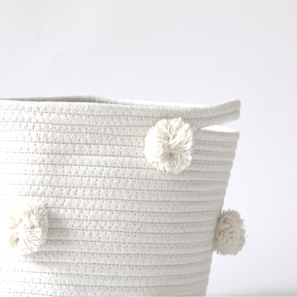 Natural Pom Basket