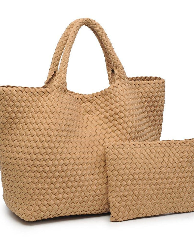 Sky's The Limit - Large Woven Neoprene Tote-Olive Color