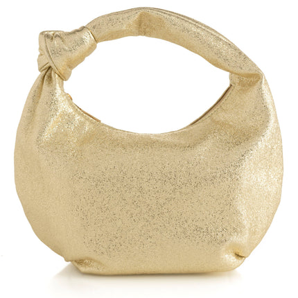 CHRISSY KNOTTED METALLIC TOP HANDLE BAG