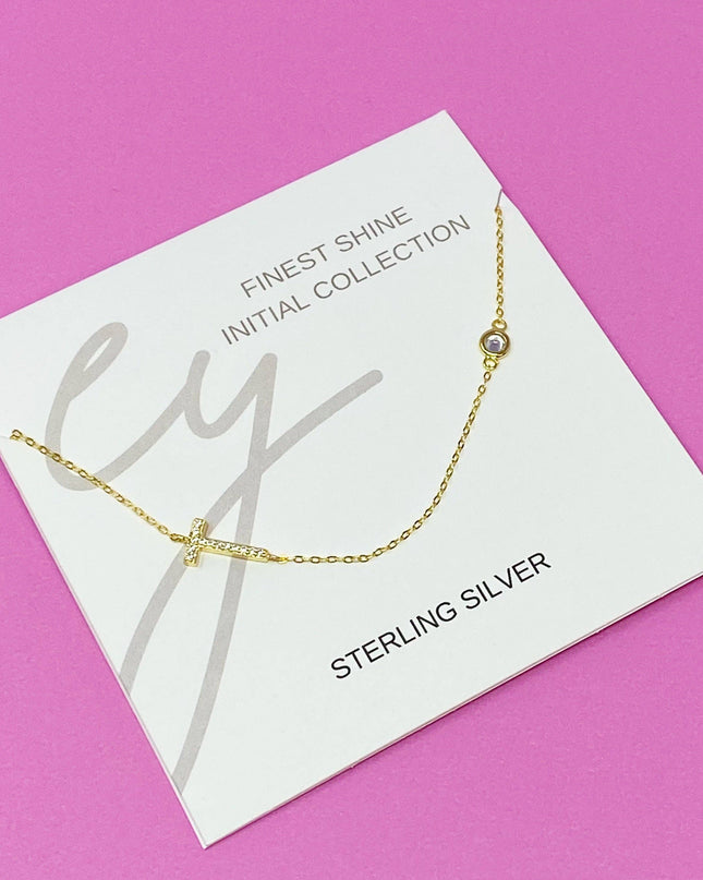 Finest Shine Initial Sterling Silver Necklace