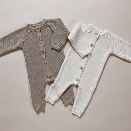 Luna + Luca Classic Purl Knit Jumpsuit - Heather Beige