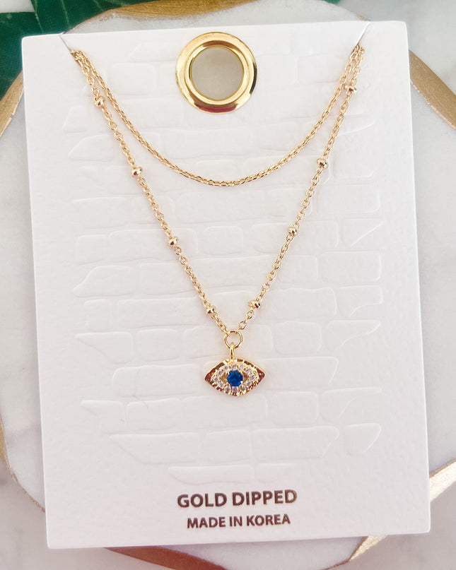 Gold-Dipped Evil Eye Necklace