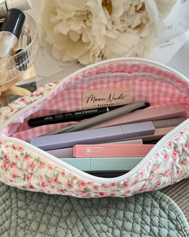 Peony Quilted Make Up Bag