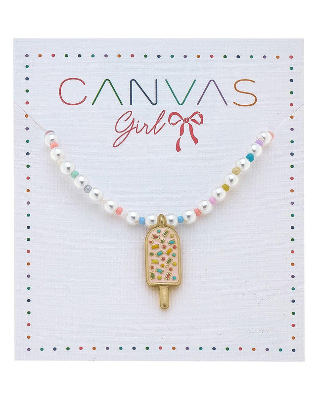 Samantha Popsicle Beaded Pearl Children’s Necklace