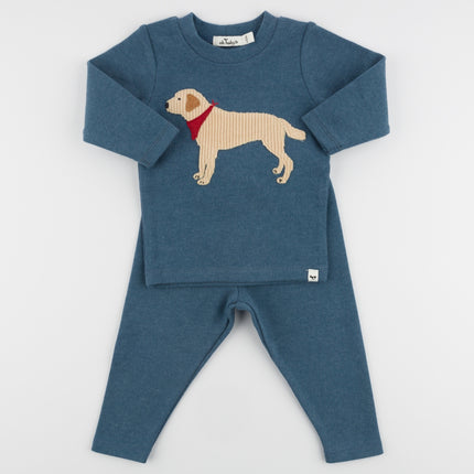 oh baby! Lab Bandana Baby Rib 2PC Set - Ocean
