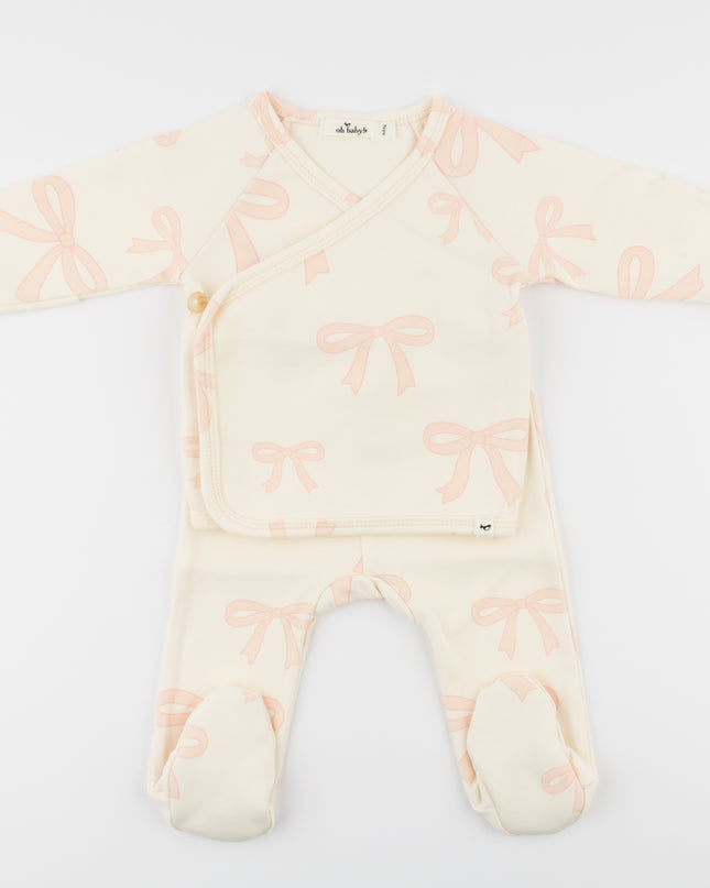 Big Bows Pink Kimono Set