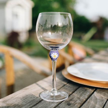 The Giving Glass Daisy wine glass — spring and birthday gift, portion donated to charity