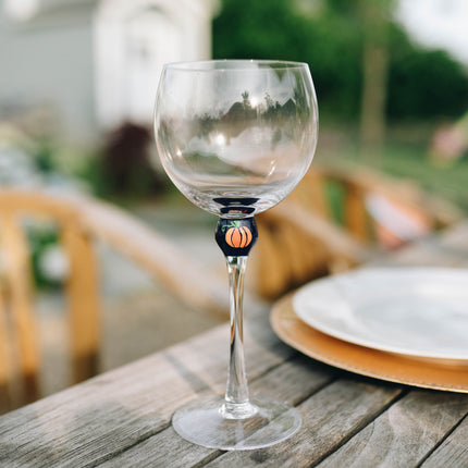The Giving Glass Pumpkin wine glass — fall gift, portion donated to charity