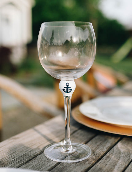 The Giving Glass Anchor wine glass — nautical gift, portion donated to charity