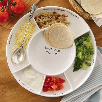 Taco bar serving set — ceramic serveware for entertaining