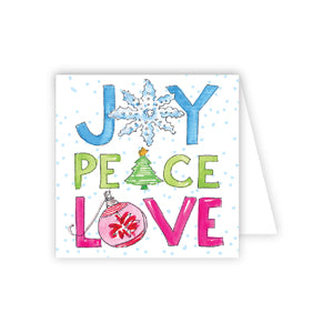Joy Peace Love enclosure card — Christmas and holiday gift enclosure