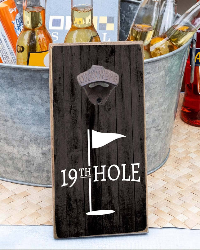 19th Hole bottle opener — fun golf gift for him, housewarming gift