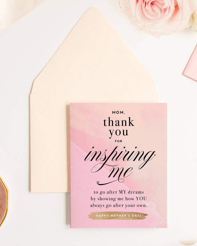 Thank You for Always Inspiring Me sweet Mother's Day card — heartfelt mom card