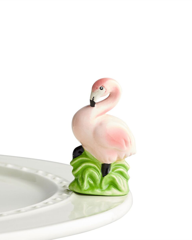Nora Fleming Flamingo Mini — tropical decorative attachment for Nora Fleming serveware