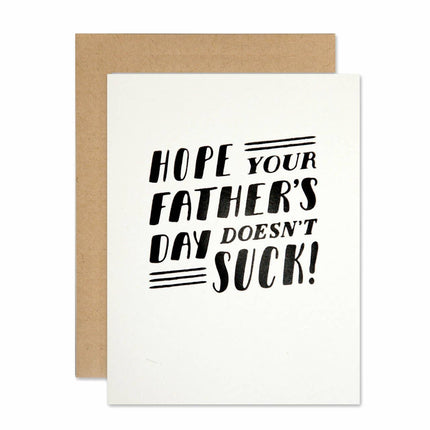 Father's Day Doesn't Suck Mom Dad greeting card — funny Father's Day card