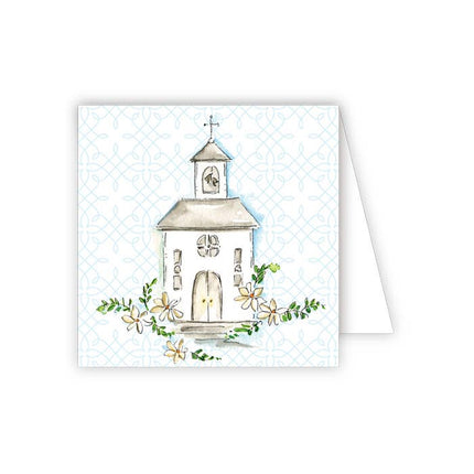 Handpainted wedding chapel enclosure card — wedding gift enclosure