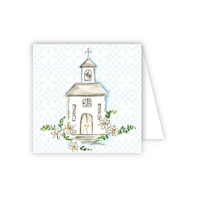 Handpainted wedding chapel enclosure card — wedding gift enclosure