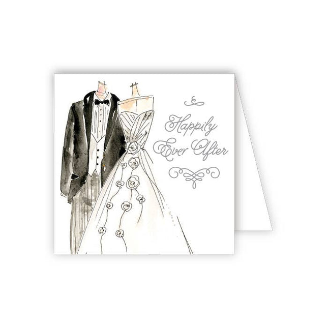 Happily Ever After bride and groom enclosure card — wedding gift enclosure