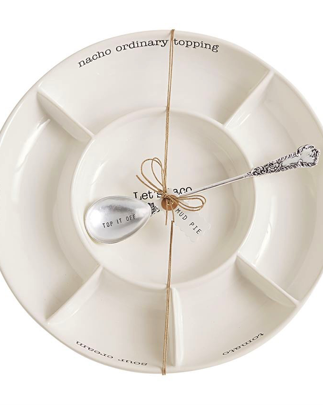 Taco bar serving set — close up detail view