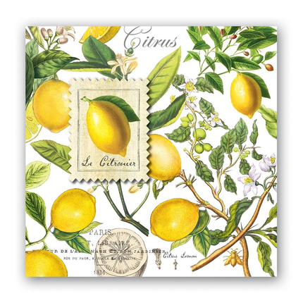 Lemon basil cocktail napkins — entertaining and hostess gift